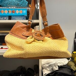 Anya Hindmarch Brown and Tan Shoulder Bag